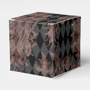 Black and Rose Gold Favor Boxes