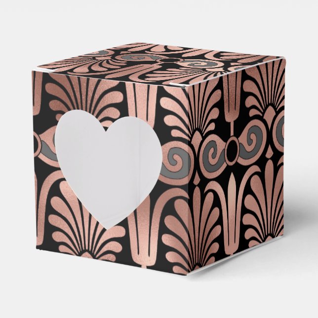 Black and Rose Gold Favor Boxes (Front Side)