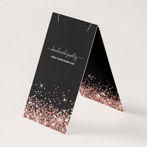 Black and Rose Gold Glitter Necklace Display