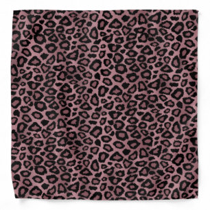 Black and Rose Gold Leopard Animal Print Bandana
