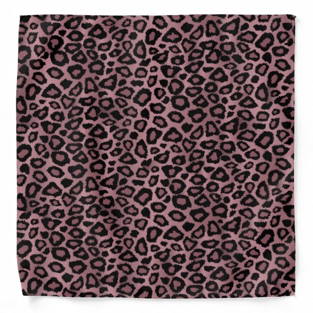 Black and Rose Gold Leopard Animal Print   Bandana (Front)