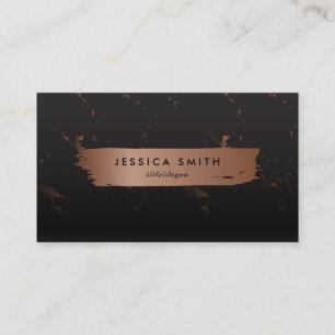 Black and rose gold marble business card