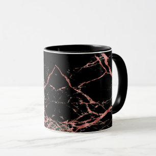 Black and Rose Gold Marble Coffee Mug
