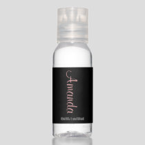 Black and Rose Gold Personalized Hand Sanitizer