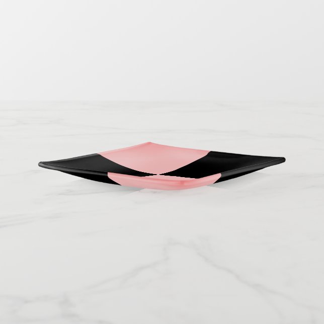 Black and Rose Gold Trinket Tray (Angled)
