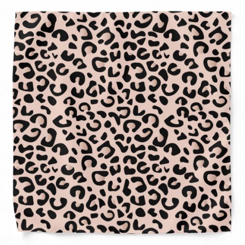 Black and Rose Pink Leopard Animal Print Bandana