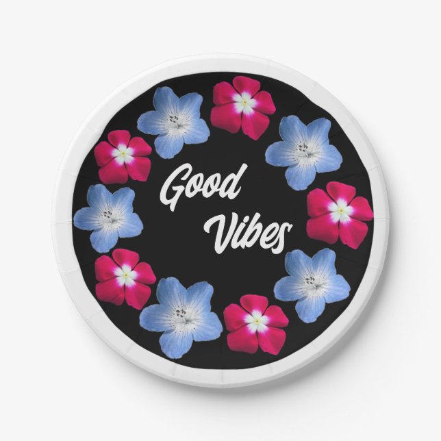 Black and rose variety model paper plates (Front)