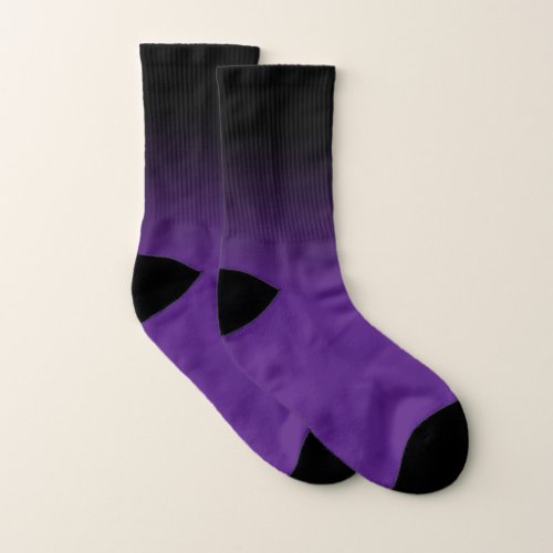 Black and Royal Purple Gradient Socks