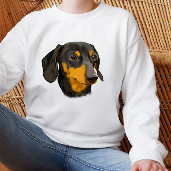 Black And Rust Dachshund Dog Sweatshirt by PaintedDreamsDesigns at Zazzle
