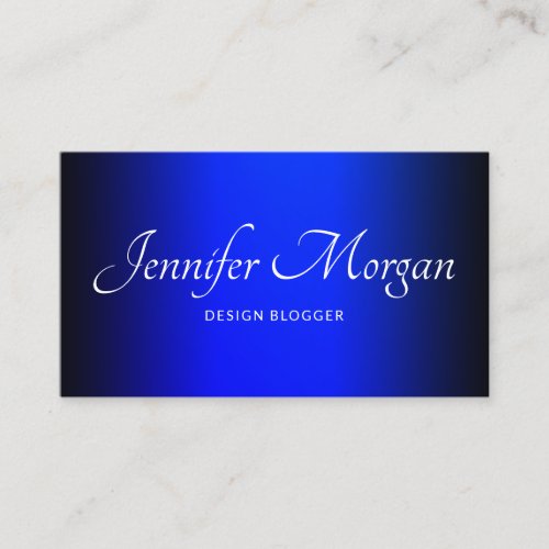 Black and Sapphire Blue Elegant Ombre Business Card