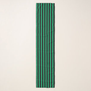 Black and Shamrock Green Stripe Scarf