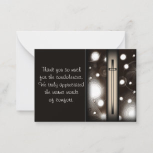 Black And Shiny After Funeral Thank You Cards
