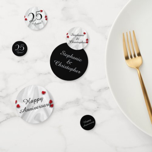 Black and Silver 25th Anniversary Table Decoration Confetti