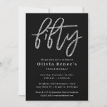 Black and Silver 50th Birthday Invitation Template<br><div class="desc">Black and Silver 50th Birthday Invitation with Glitter Accents

Background color & text colors can be altered!

*Please note,  glitter is as printed effect and not physical glitter pieces.


Please contact me for any questions!</div>