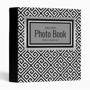 Black and silver bachelor party custom 3 ring binder