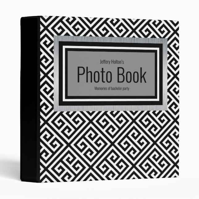 Black and silver bachelor party custom 3 ring binder (Front/Spine)