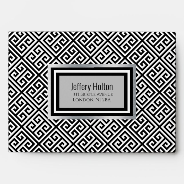 Black and silver Bachelor party Envelope (Front)
