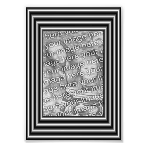 Black And Silver Border Frame Template Photo Print
