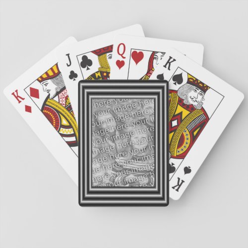 Black And Silver Border FramePhoto Template  Playing Cards