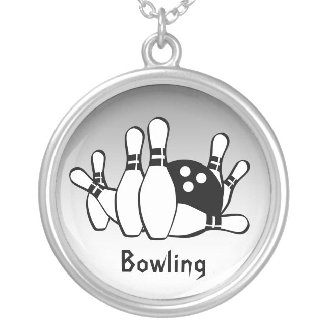 Black and Silver Bowling Necklace
