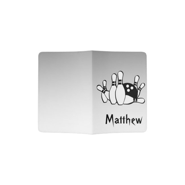 Black and Silver Bowling Passport Holder