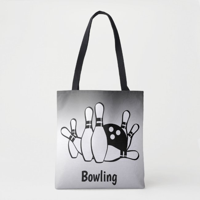 Black and Silver Bowling Tote Bag