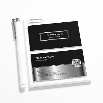 Black And Silver Business Card by gogaonzazzle at Zazzle