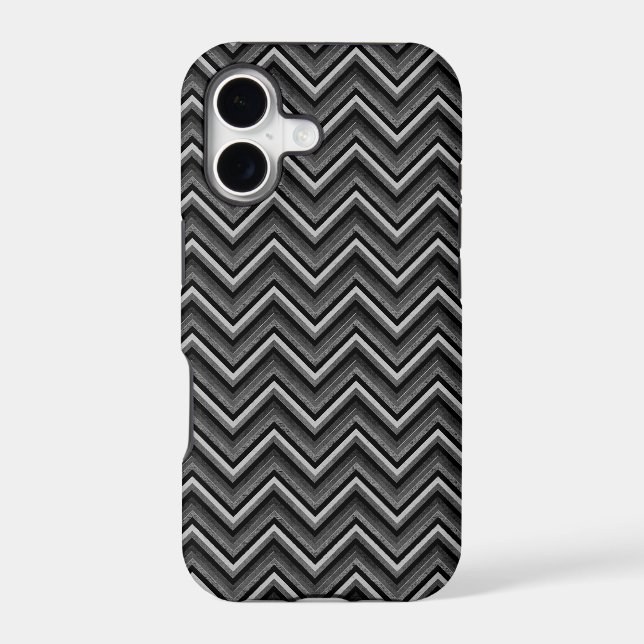 Black and Silver Chevron Iphone Case (Back)