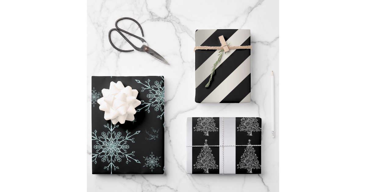 White and Silver Christmas Wrapping Paper