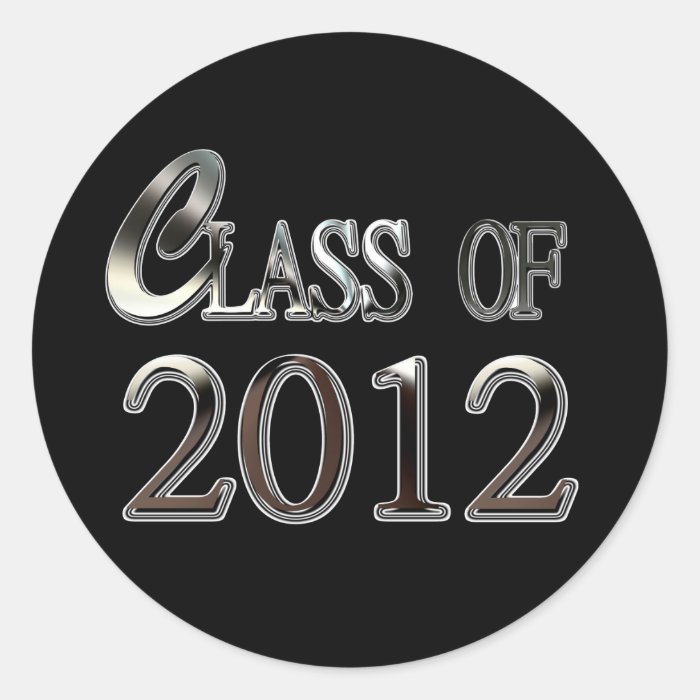 Black And Silver Class Of 2012 Graduation Stickers