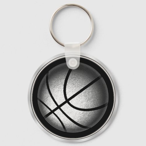 Black and Silver Colored Basketball Keychains