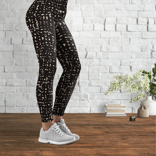 Black and Silver Composition Notebook Pattern Leggings