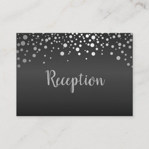 Black and Silver Confetti Dots _ Reception Enclosure Card