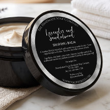 Black and Silver Cosmetics Jar Label w Ingredients
