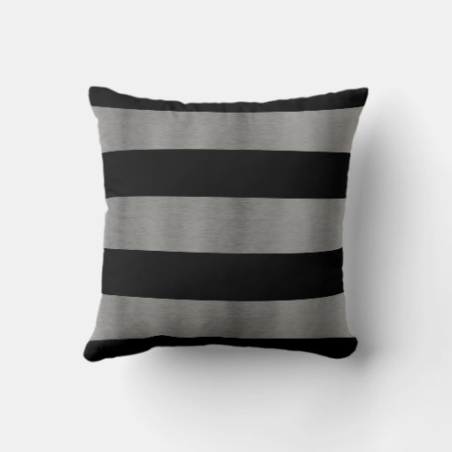 Black and Silver Couch Pillows | Zazzle