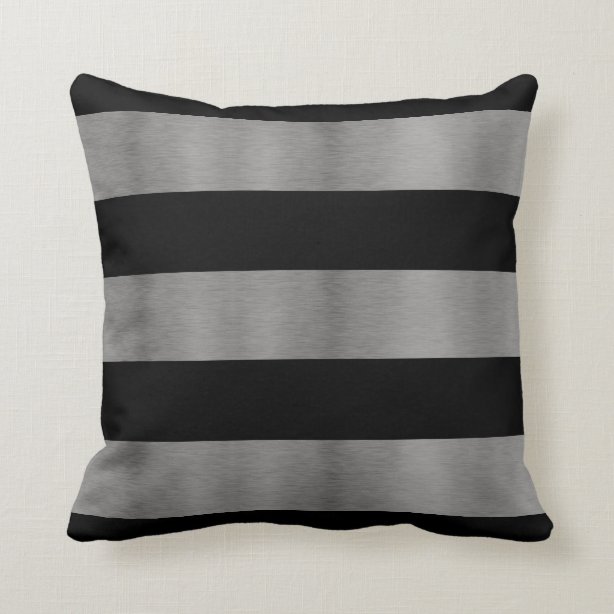 Black And Silver Decorative & Throw Pillows Zazzle