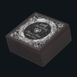 Black And Silver Damask-Silver Anniversary Jewelry Box<br><div class="desc">Simple elegant black and silver damask- silver wedding anniversary</div>