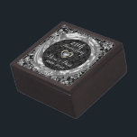 Black And Silver Damask-Silver Anniversary Jewelry Box<br><div class="desc">Simple elegant black and silver damask- silver wedding anniversary</div>