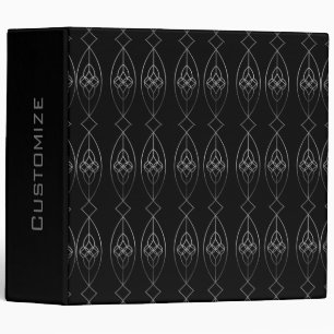 Black And Silver Deco 3 Ring Binder