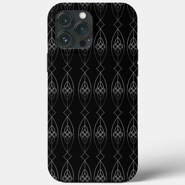 Black And Silver Deco Case-Mate iPhone Case (Back)