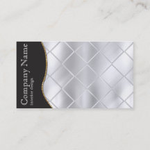 Black and Silver Diamond Pattern Business Card