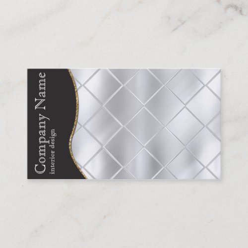 Black and Silver Diamond Pattern Business Card