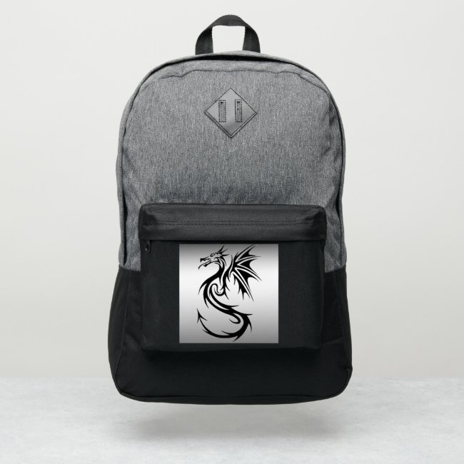 Black and Silver Dragon Backpack