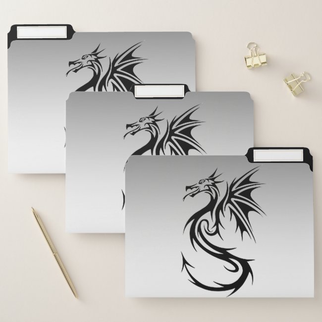 Black and Silver Dragon File Folder Set