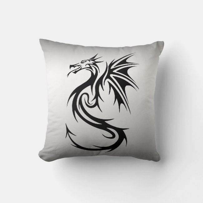 Black and Silver Dragon Pillow