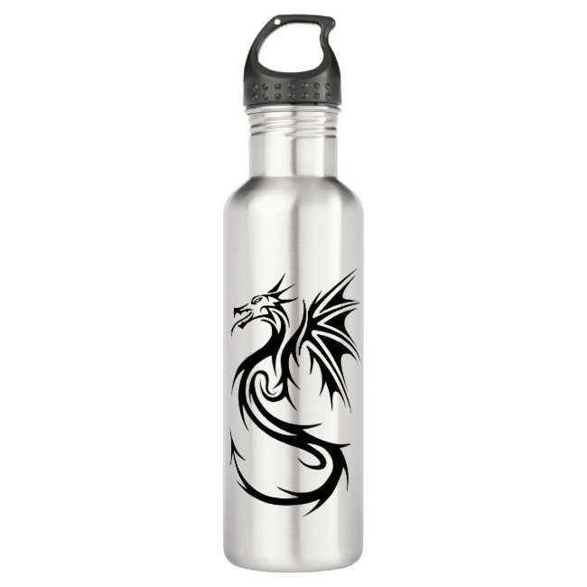 Black and Silver Dragon Water Bottle
