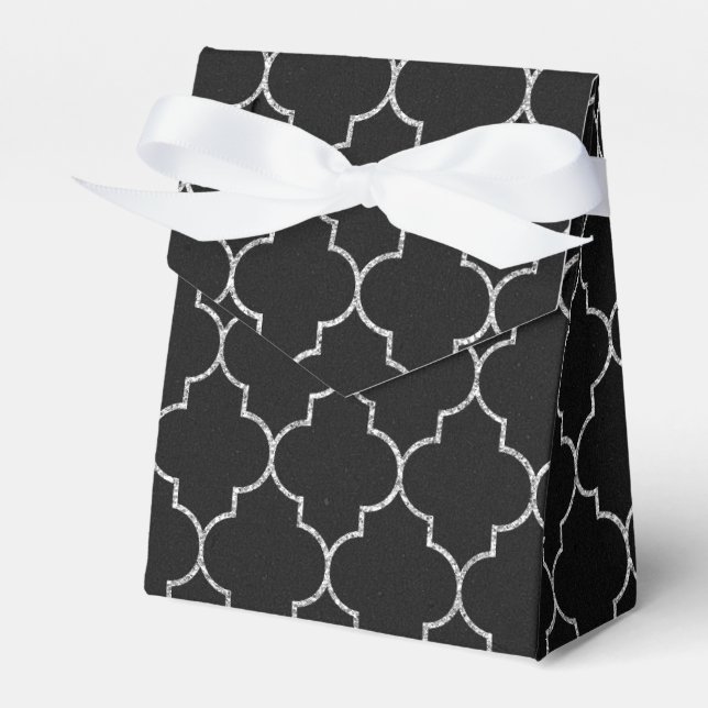 Black and silver favor box" favor boxes (Front Side)