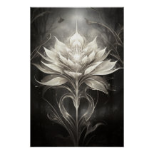 Black and Silver Flower