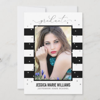 Black and Silver Foil Graduation Announcements