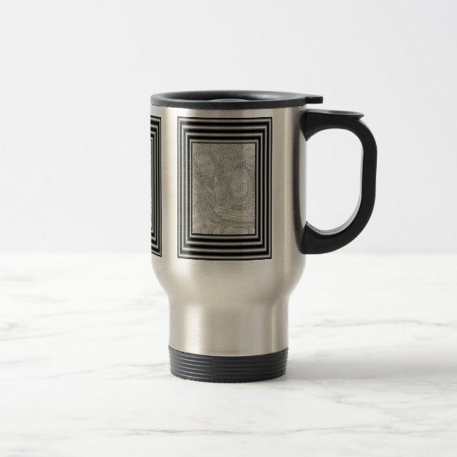 Black And Silver Frame Photo Travel Mug (Right)